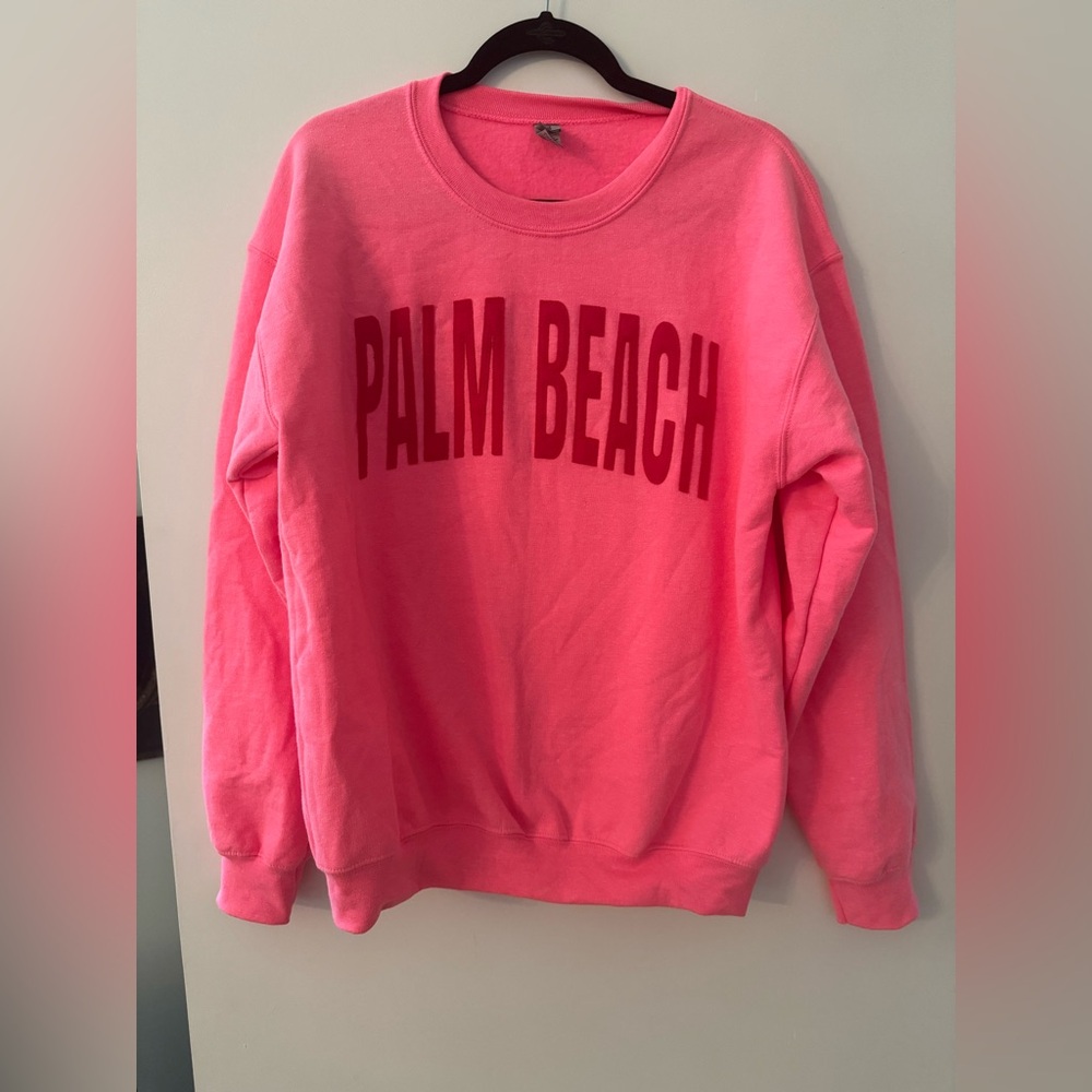 Hot pink Palm Beach sweatshirt, Medium